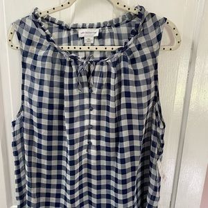 NWT Liz Claiborne Sleeveless Plaid Blouse